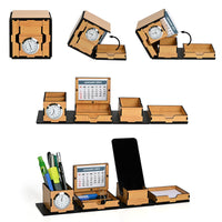 Organizer stylish foldable all in One Cube Box Office desk organizer with clock mobile stand portable desk organizer, Calendar